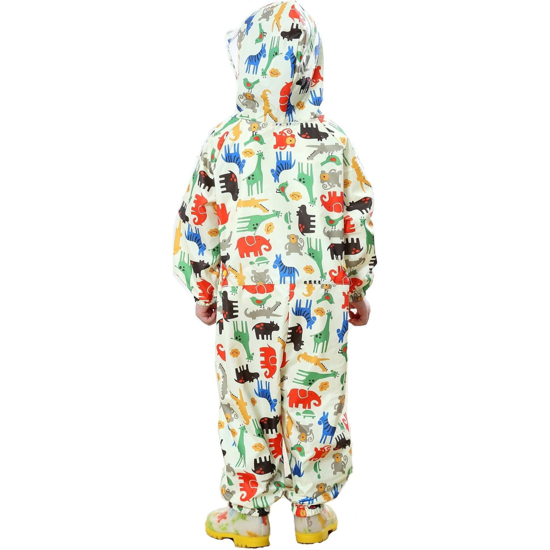 Kinderen Regenjas - Jongens / Meisjes - Regenkleding met Capuchon - Lichtgewicht en Ademend Regenpak - Waterdicht PVC - Cartoon Ontwerp - Transparante Hoed Rand - Geschikt voor Kinderen 1-7 Jaar - Unisex Regenjas - Alle Seizoenen - Draagbaar / Opvouwbaar