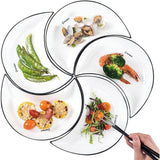 Set van 5 Keramische Dinerborden – Unieke Halve Maan Vorm – Stapelbare Serviesborden voor Sauzen, Snacks, Voorgerechten en Desserts – Duurzaam, Vaatwasser- en Magnetronbestendig, 22×21,5 cm