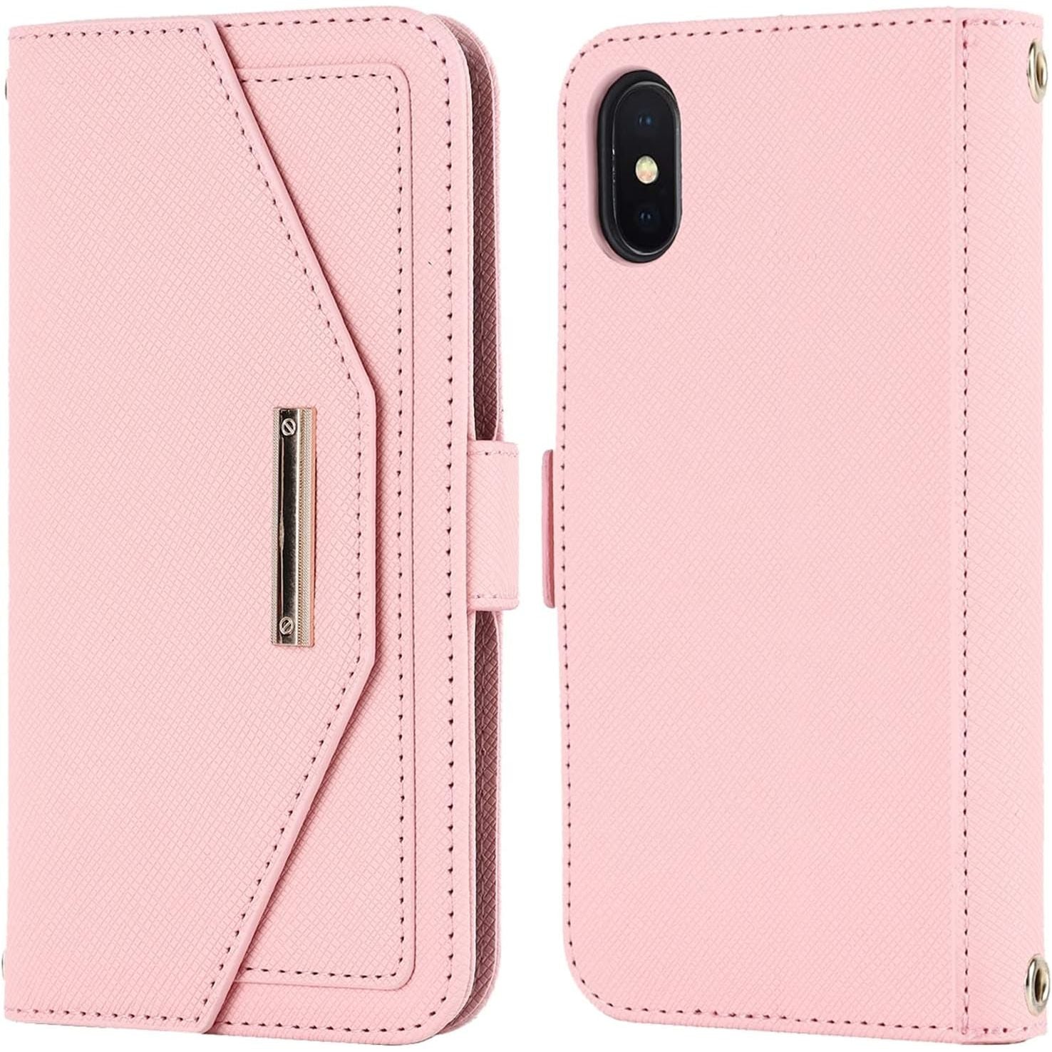 Veelzijdige portemonnee voor iPhone Xs/iPhone X hoesje met verstelbare nekband - Creditcardhouder - 5.8