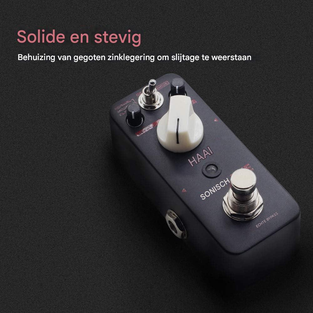 SHARK - Distortion Gitaar Effecten Pedaal - Klassieke Britse Stack Crunch & High Gain - True Bypass - 9V Voeding