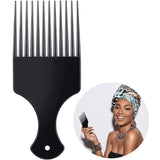 3 Stuks -Afro Haarkam - Hittebestendige Plastic Haarkam met Wijde Tanden - Comfortabel Handvat - Voor Natuurlijke Krullen - Draagbaar en Duurzaam - Zwart