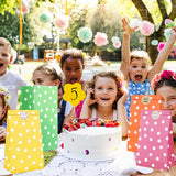 60 Stuks Kleurrijke Cadeauzakjes met 120 Stickers voor Verjaardagen, Bruiloften & Feesten - Papieren Zakjes in 10 Levendige Kleuren, Ideaal voor Kinderfeestjes & Geschenkverpakkingen