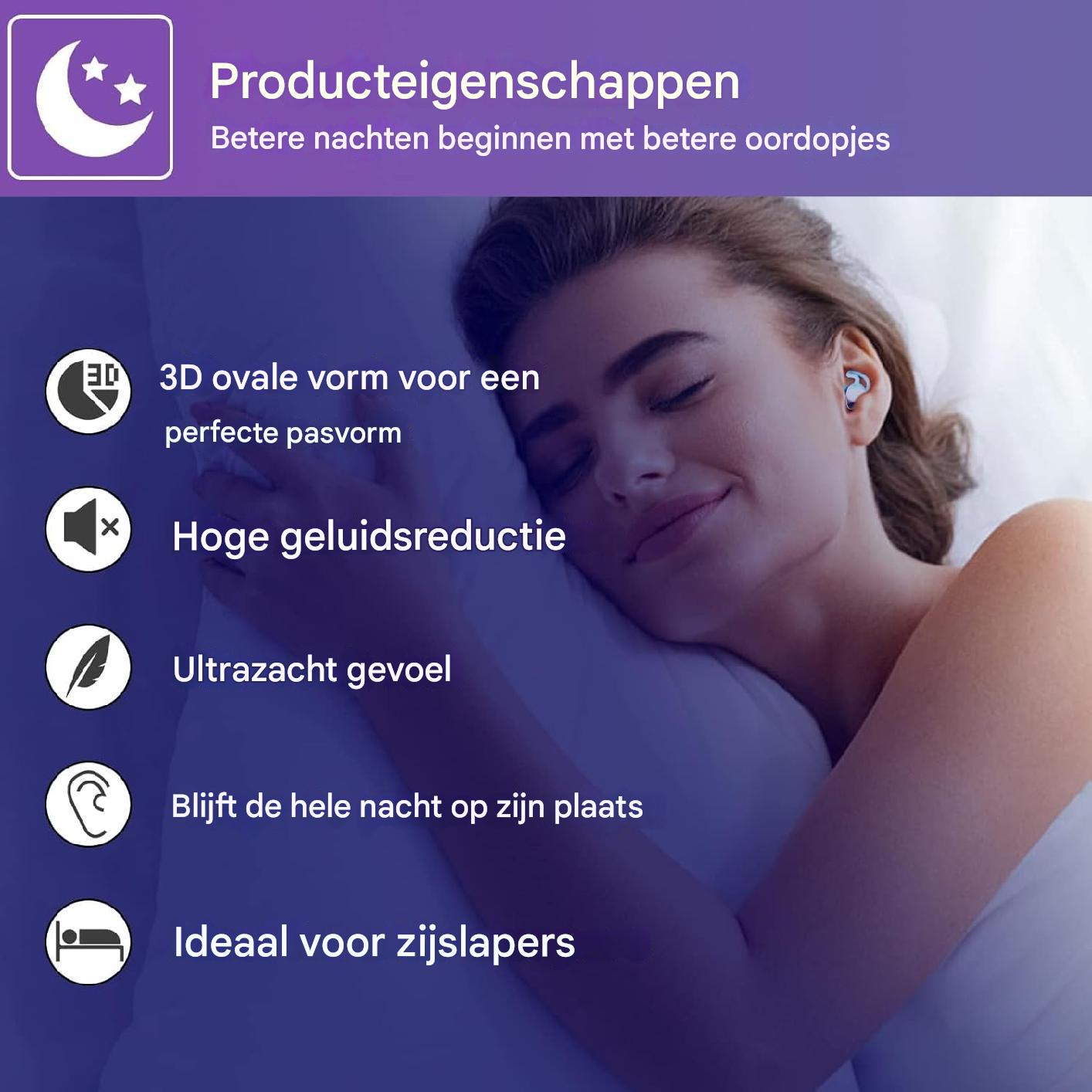 3 Delige - Herbruikbare Siliconen Oordopjes voor Slapen - Geluiddemping tot 33dB - Inclusief Memory Foam Oordopjes (37dB) - Aluminium Opbergcase en Hennep Cadeautasje - Voor Slapen, Reizen, Zwemmen en Werk