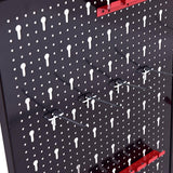 3-Delige Gereedschap Wandhouder - TL32992 Metalen Gereedschapsbord Zwart - Gereedschap Pegboard voor Garage en Werkplaats - Inclusief 8 Haken en 9 Ophangpanelen - Stevig Gereedschapsrek voor Zware Belasting en Ruimtebesparing