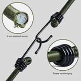 10 Stuks – Elastische Bungee Koorden 100 cm – Spanbanden met Haken – 8 mm Dikke Bagagespanners – J-Haak Sjorbanden – Weerbestendige Koorden voor Kamperen Vervoer Tuinwerk Fietsen Outdoor Gebruik – UV-Bestendig en Verstelbaar
