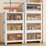 Stapelkast met Deuren – 4-Laags Opbergkast van Kunststof – Witte Organizer voor Badkamer, Keuken of Slaapkamer, 57 × 32 cm