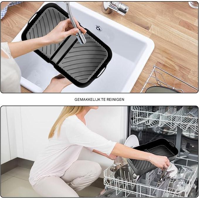 6 Stuks – Siliconen Airfryer Liner Geschikt Voor Ninja Foodi FlexDrawer AF500UK 10.4L – Herbruikbare Non-Stick Trays – Airfryer Accessoires – Hittebestendig – Vaatwasserbestendig – Voor Oven, Magnetron, Grill En Stoomoven