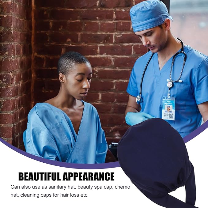 Unisex medische scrub cap – verstelbare chirurgische muts met zweetband – katoenen bouffant operatiekap – groene dokter en verpleegkundige werkmuts – stofbeschermende werkcap – medische hoofddeksel voor ziekenhuis en kliniek