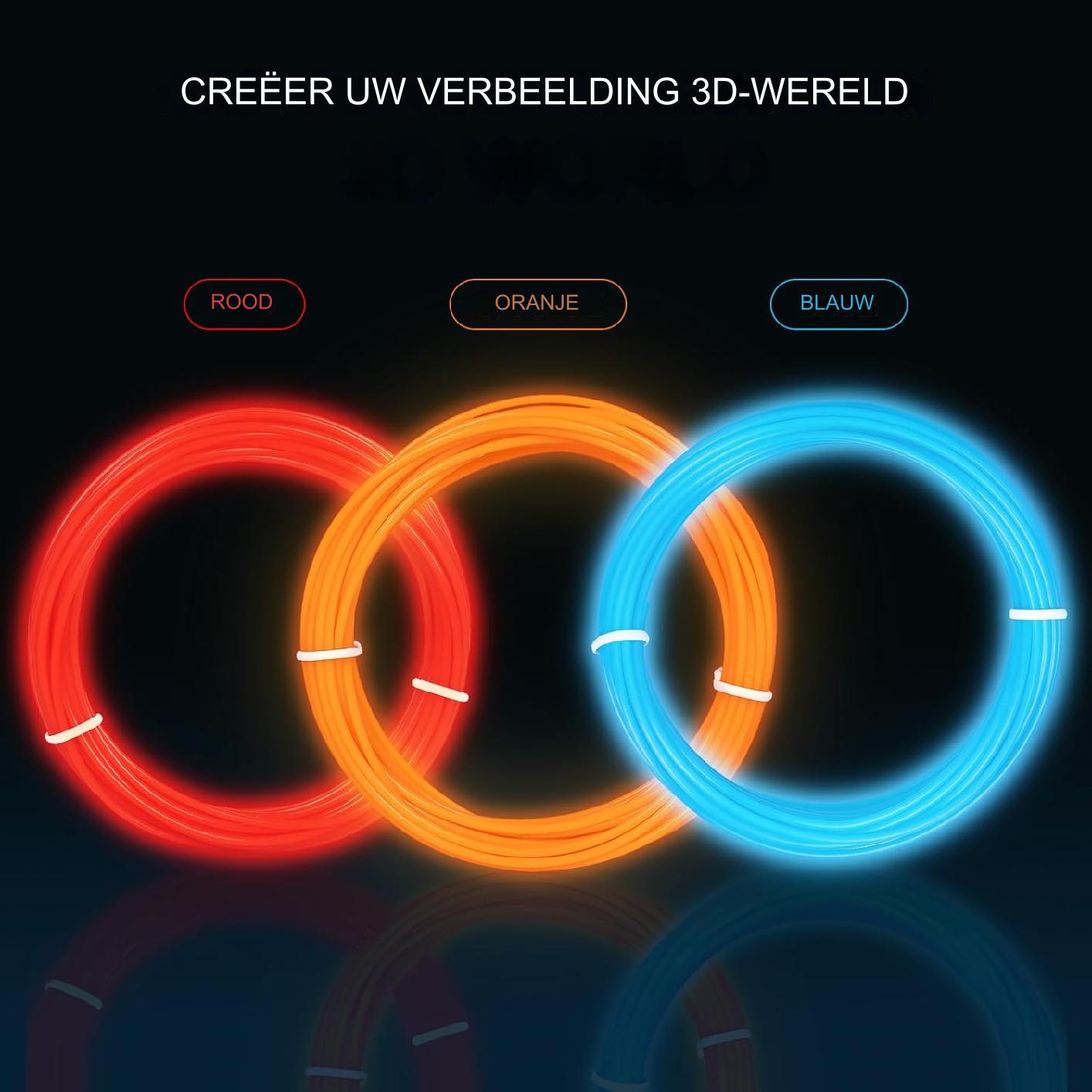 Filament voor 3D Pen 1.75 mm ABS/PLA Filament - Geschikt voor Tekenen, Kunst en Knutselen, Modelleren en Onderwijs - Hoogwaardige 3D Pen Filamenten - Diverse Kleuren - Duurzaam en Flexibel Materiaal - Eenvoudig te Gebruiken en Compatibel met de Meeste 3D