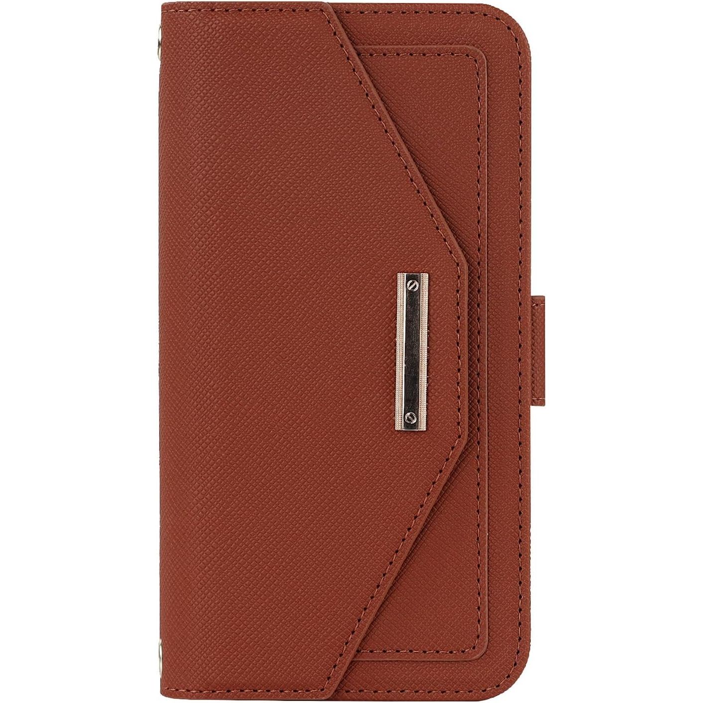 Multifunctionele Crossbody Lanyard Wallet Leather Case met Card Slots en Mirror voor Volledige Bescherming - Bruin - Compatibel met iPhone XR - Stijlvolle en Praktische Oplossing voor Draagbaarheid en Veiligheid