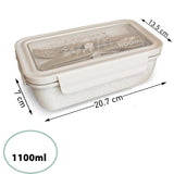 Bento Box met Bestek - 1100ml - Inclusief Geïsoleerde Tas - BPA-vrij - Lekvrije Lunchbox - Herbruikbare Voedselcontainer - Compact en Lichtgewicht