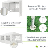XL Partytent – Paviljoen – 3x6 Meter – Incl. 6 Afneembare Zijwanden – Stalen Frame – Waterafstotend Doek – Snel Op te Zetten – Voor Communie, Bruiloft, Barbecue of Festival – Kleur: Wit
