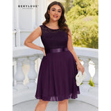 Korte Bloemenkant Bridesmaid Jurk - Elegante Party Jurk –  Cocktailjurk Met Strikceintuur – Perfect Voor Bruiloften, Proms, Feestjes en Speciaal Events (kopie)