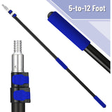 Telescopische Verlengsteel 152–366 cm – Aluminium Uitschuifbare Verlengstok Met Universele Metalen Schroefkop – Stevige Verfrollersteel Voor Schoonmaak Plafonds Ramen Stofwissen & Meer – Twist Lock Vergrendeling – Lichtgewicht