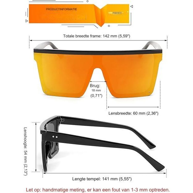Overmaatse Zonnebril met UV400 Siamese Lenzen – Trendy Beschermende Eyewear voor Dames en Heren – Modieuze Accessoire met Duurzame Constructie en Volledige UV-Bescherming – Stijlvolle en Functionele Zonwering met Uniek Lensontwerp