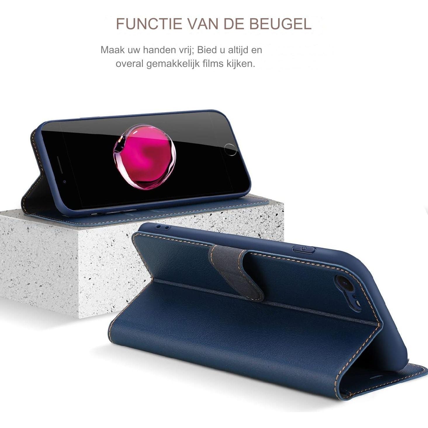 Hoesje Voor iPhone 7/8 in Stijlvol Blauw - Perfecte Pasvorm en Optimale Bescherming - Slank en Duurzaam Ontwerp - Beschermt tegen Stoten en Krassen - Elegantie en Gemak voor Dagelijks Gebruik