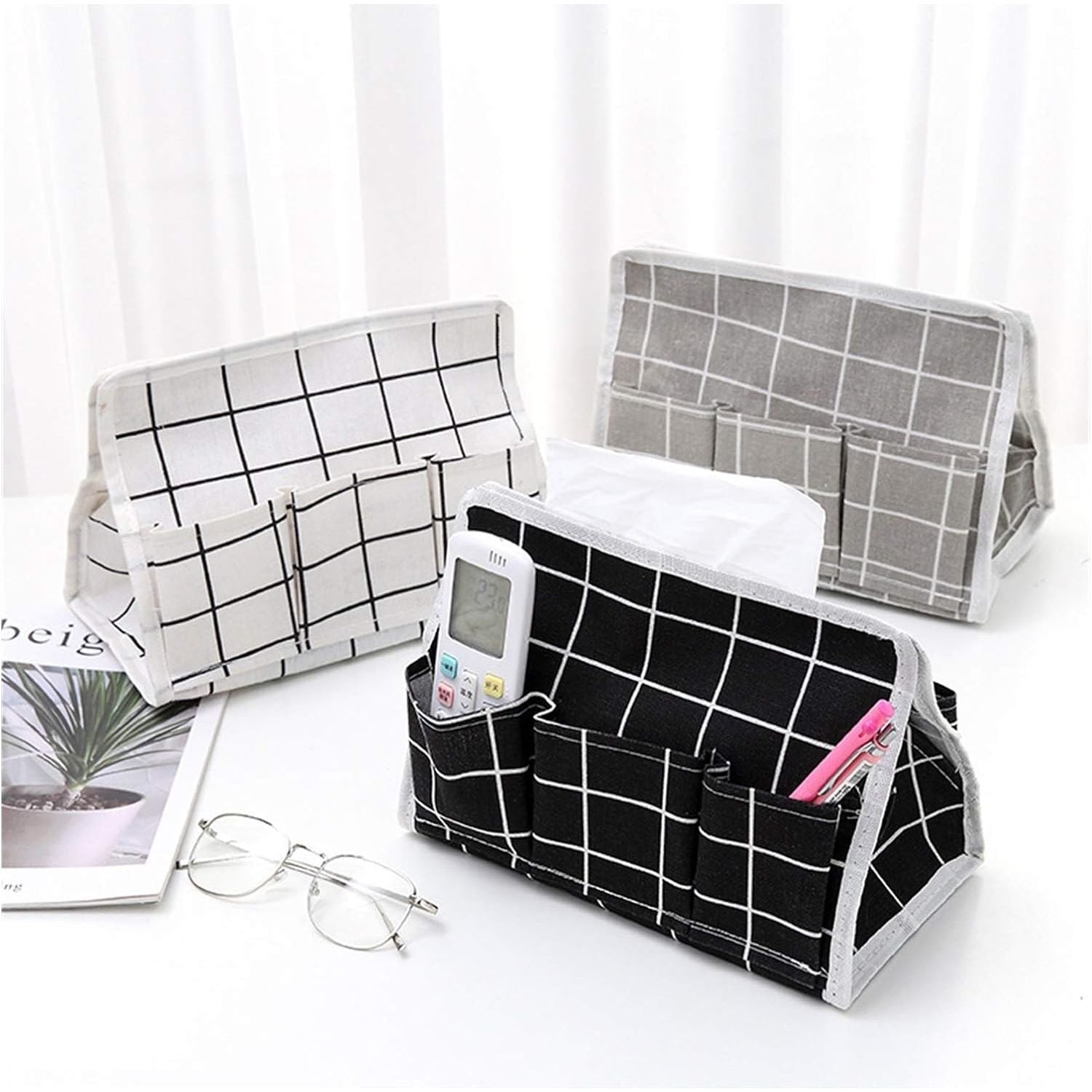 3 stuks - Moderne katoen,  Linnen Tissuedoos - Creatieve Tissue Cover voor Huis en Kantoor - Multifunctioneel en Stijlvol - Ideaal voor Studentenflats en Desktopopslag