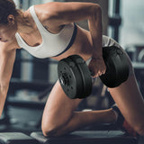 Verstelbare Dumbbell Set - 15kg - Thuis Fitness - Met 4 Spinlock Sluitingen - Inclusief 2 Dumbbell Bars - Kunststof &amp; Cement Gewichten - Voor Vrouwen &amp; Mannen