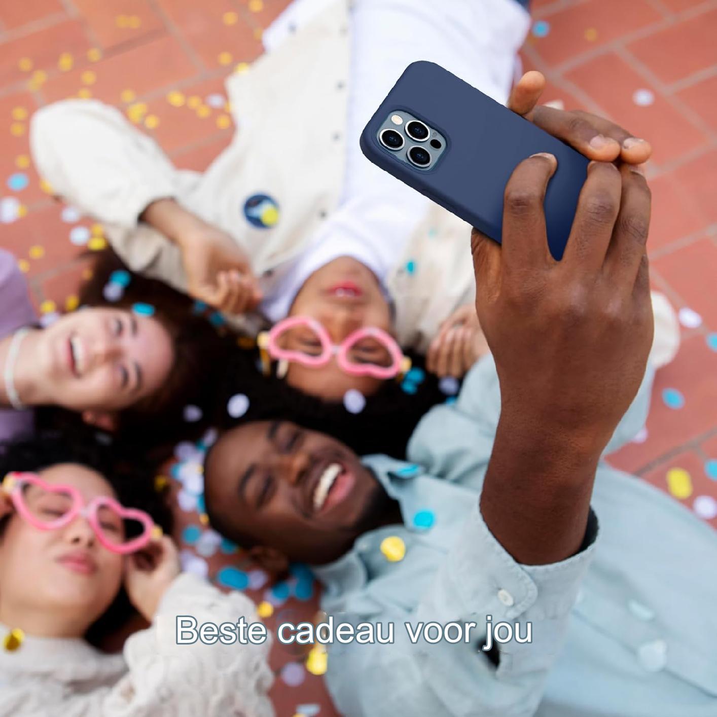 iPhone 12 & 12 Pro Case - 6.1 inch - Compatibel met beide modellen (6.1 inch). Slank ontwerp van vloeibare siliconen met 3 lagen voor volledige bescherming, Zacht, flexibel en volledig bedekkend voor optimale grip en bescherming