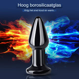 Luxe Vibrerende Glazen Butt Plug - USB Oplaadbaar - Vibrerende Anale Plug - Prostaat Massager - Met 10 Modi - Glazen Butt Plug - Fetish - Bondage - Anale Stimulatie - Volwassen Speeltjes - Unisex - Zwart