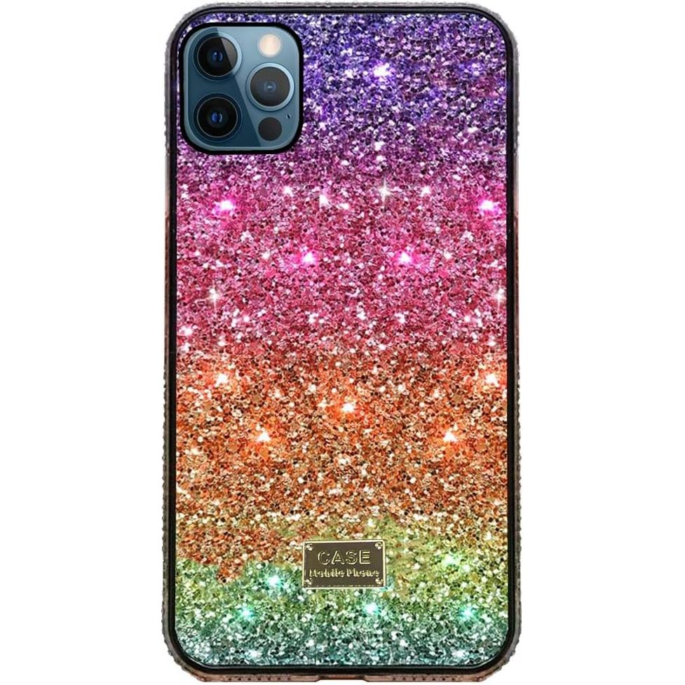 Luxe Muntonski Regenboog Gradiënt Hoesje voor iPhone 12 en 12 Pro - 6.1 inch - Bling Glitter met Strass - Elegant en Modieus - Lichtgewicht en Duurzaam