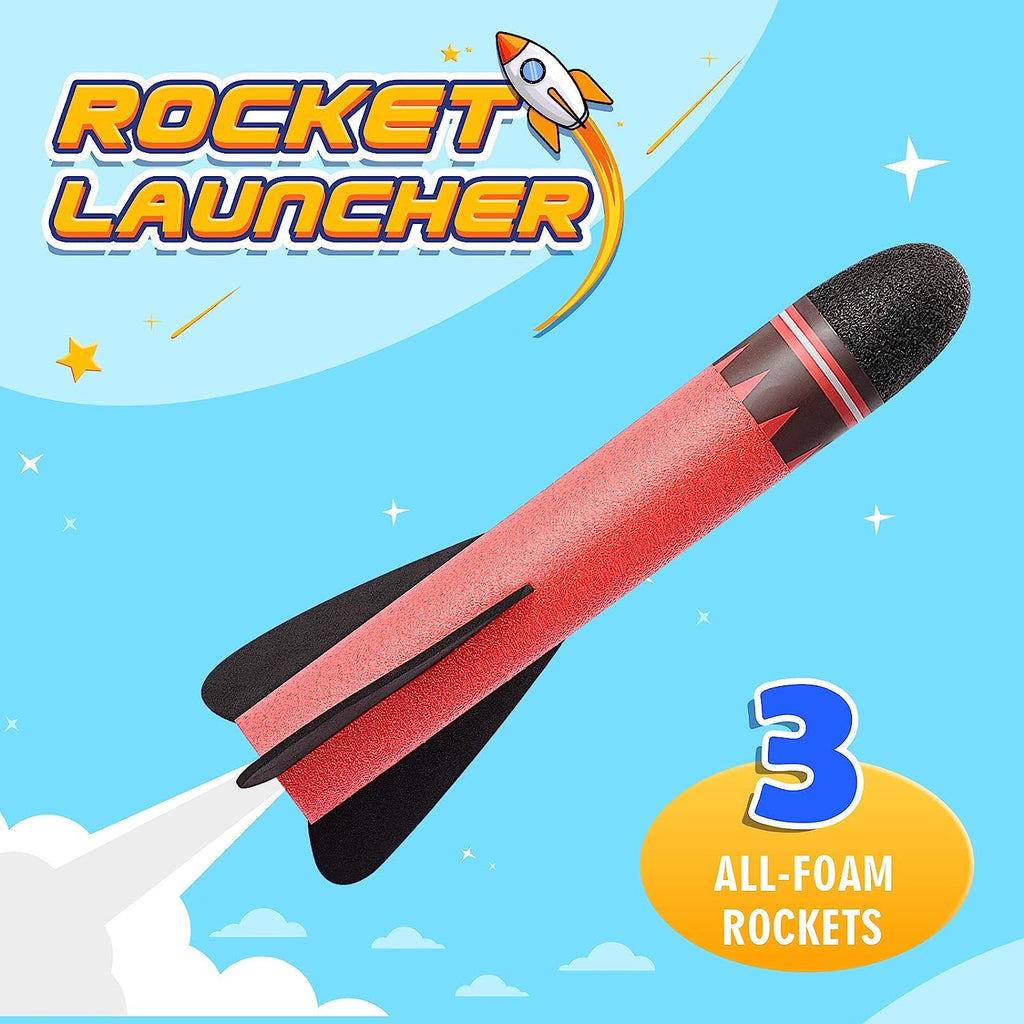 Stomp Rocket met 1 Schuimraket - Veilig en Interactief Luchtraket Lanceerspeelgoed voor Kinderen - Feestelijk Vermaak!
