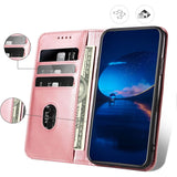 Hoesje voor Galaxy A34 5G - Klassiek PU Lederen Magnetisch Portemonnee Hoesje, Flip Folio Beschermende Telefoonhoes Compatibel met Samsung Galaxy A34 5G, Roségoud - Hoogwaardig Kunstleer, Magnetische Sluiting, Portemonnee Design, Stijlvolle Bescherming