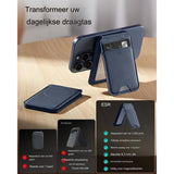 Magnetische Portemonnee voor MagSafe Wallet iPhone 15/14/13/12 Serie - Niet geschikt voor iPhone 13/12 Mini - Inclusief 3 Kaarthouders - Gemaakt van Veganistisch Leer - Marineblauw - Stijlvolle en Functionele Portemonnee met MagSafe Compatibiliteit