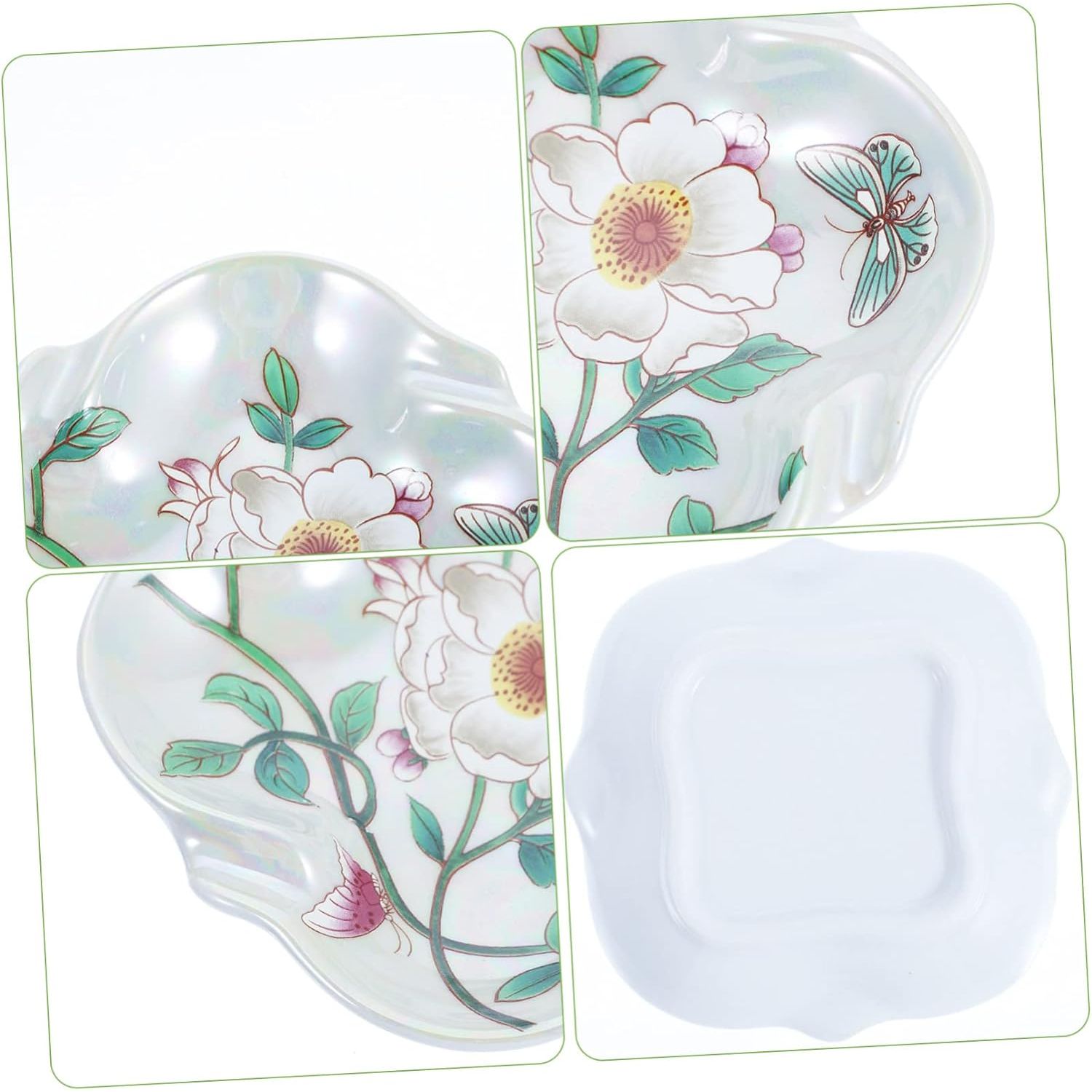 Keramische Bedrukte Zeepschaal in Landelijke Stijl voor Badkamerdecor - Hoekzeepbakje voor Badkamer - Decoratief Keramisch Zeepbakje - Keramische Juwelenschotel - Zeephouder van Keramiek - Keramische Zeepschaal - Delicate Spons Houder     User
