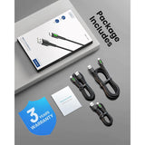 Set van 5 - Losse Fast Charge USB-C Kabels - Oplaadkabels - Snel Opladen en Snelle Gegevensoverdracht - Nylon Gevlochten Type C Kabels - Compatibel met Samsung Galaxy S21 S20 S9 Note 20 Huawei Xiaomi Google OnePlus