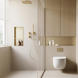 Inbouw Douche Niche 30 x 60 cm – Roestvrijstalen Inbouwnis voor Douchewand – Champagne Goud Wandnis met Dubbele Planken – Waterdichte RVS Opbergvak Zonder Tegels – Anti-Vingerafdruk – Makkelijk te Monteren Inbouwrek