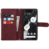 Google Pixel 7A Hoesje met Riem - Mobiele Telefoonketting Cover Google Pixel 7A - Flip Lederen Portemonnee Telefoonhoes - [Met 9 Kaartsleuven] [Magnetische Sluiting] - Beschermende Flip Case - Handige Beschermhoes met Riem voor Google Pixel 7A