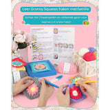 Complete Beginners Haakset - Crochet Set - Granny Squares Crochet Kit - 6 Stijlen Bloem Motieven - Inclusief 10 Kleuren Garen, Ergonomische Haaknaalden, Accessoires en Handleiding - Leer Haakvaardigheden