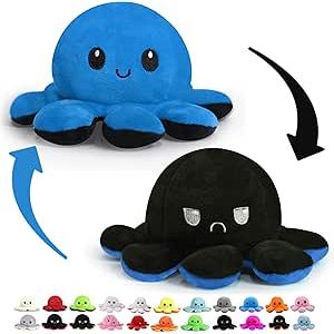 Omkeerbare Octopus Knuffel – Zachte Pluche Knuffel met Dubbele Gezichtsuitdrukking – TikTok Sensatie & Stressverlichtend Speelgoed – Verkrijgbaar in Meerdere Kleuren