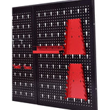3-Delige Gereedschap Wandhouder - TL32992 Metalen Gereedschapsbord Zwart - Gereedschap Pegboard voor Garage en Werkplaats - Inclusief 8 Haken en 9 Ophangpanelen - Stevig Gereedschapsrek voor Zware Belasting en Ruimtebesparing