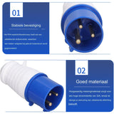 Robuuste Industriële CEE-Stekker - Waterdichte 3-pins IP44 CEE-Stekker van 32A, EU-Stecker 220-250V Blauw, Essentieel voor Betrouwbare Elektrische Aansluitingen in de Industrie, Geschikt voor Zware Belastingen en Veeleisende Omgevingen (HR-023 Mannelijk)