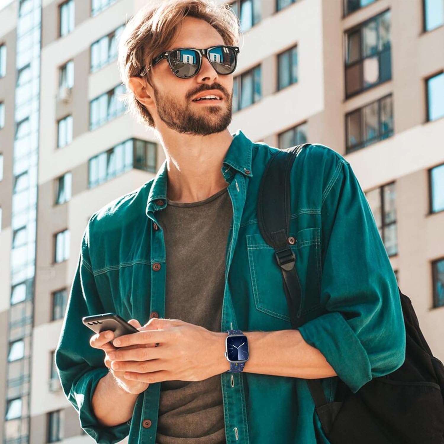 Vervangende Sportarmband Voor Apple Watch - Gerecycled Siliconenmateriaal - Ademend en Waterbestendig - Uniek Ontwerp Met Kleurrijke Vlokken - Geschikt Voor Apple Watch 38mm/40mm/41mm Series - Comfortabel en Duurzaam