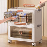 Stapelkast met Deuren – 4-Laags Opbergkast van Kunststof – Witte Organizer voor Badkamer, Keuken of Slaapkamer, 57 × 32 cm