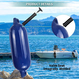4 Stuks – Opblaasbare Bootfenders 11,5 x 40,6 cm – Sailortenx Ribbel Botenfenders – Blauwe Bootstootwillen met 2 Ogen – Inclusief 2 Meter Touwen, Handpomp en Naalden – Fenders voor Jacht, Sloep, Roeiboot, Ponton, Rubberboot of Kajuitboot