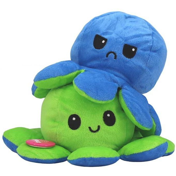 Omkeerbare Octopus Knuffel – Zachte Pluche Knuffel met Dubbele Gezichtsuitdrukking – TikTok Sensatie & Stressverlichtend Speelgoed – Verkrijgbaar in Meerdere Kleuren