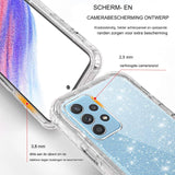 Karakter Schitterende Mobiele Telefoon Koord voor Samsung Galaxy A53 5G Hoesje - Mobiel Hoesje met Lanyard voor Samsung A53 met Ingebouwde Schermbeschermer, 360 Graden Transparant Siliconen Schokbestendige Bescherming
