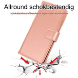 Portemonnee Lederen Hoesje voor Galaxy A02s - Flip Beschermhoes met Portemonnee Kaarthouder, Stand en Polsband - Roségoud PU Lederen Hoesje met Magnetische Sluiting Ontworpen Voor Samsung A02s, Luxe Bescherming, Handige Stand, Veilige Sluiting