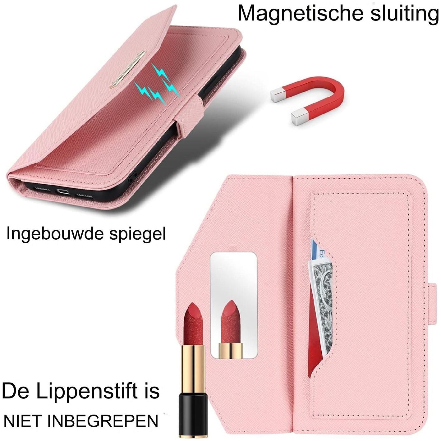 Multifunctionele portemonnee voor iPhone XR hoesje met verstelbare nekband - Creditcardhouder - 6.1