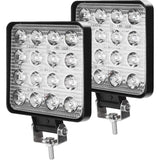 2 stuks – vierkante LED werklamp 4 inch – 48W spotlight – waterdichte mistlamp – 12V 24V werklampen – led rijverlichting – bouwlamp auto – offroad led lamp – led werklicht voor truck boot SUV tractor ATV