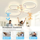 63 cm LED Plafondventilator Met Lamp - Plafondventilator Met Verlichting - Moderne Bladloze Ventilatorlamp - Flush Mount Ventilator - 7 Bladen Ventilator - Dimbare LED Lamp - Afstandsbediening & App Bediening - 6 Snelheden - 3000K-6500K