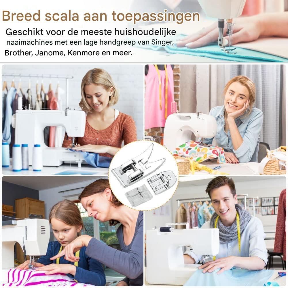 3-Delige Naaivoetenset – Verborgen Ritsvoet En Universele Persvoet – Compatibel Met Singer, Brother, Kenmore En Andere Huishoudelijke Naaimachines – Duurzaam Metaal En Kunststof