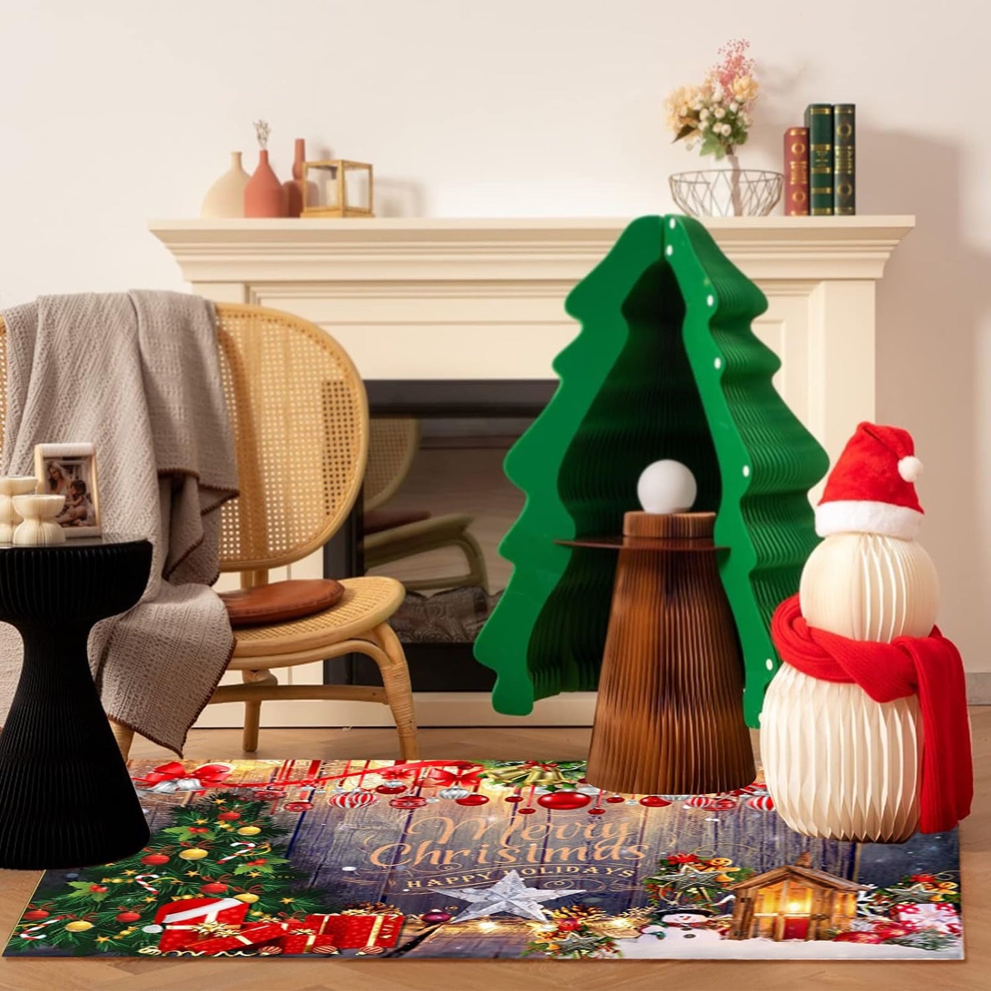 Kerstmat 60x180 cm - 3D Geprinte Antislip Vloermat - Feestelijke Kerstdecoratie voor Woonkamer, Keuken & Badkamer - Duurzaam en Comfortabel