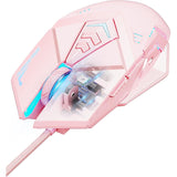 Roze Gaming Muis - USB Optische Bedrade Muis met RGB Backlight - Ergonomisch - Stil Klikken - Tot 4800 DPI - Niet Draadloos