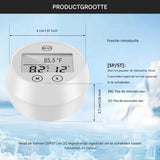 2-in-1 Digitale Watertemperatuurmeter met Timer – Waterdichte Thermometer met LCD-Display voor IJsbad, Zwembad en Sauna – Automatische en Handmatige Tijdmeting – Celsius &amp; Fahrenheit Instelbaar – Inclusief Batterijen – Wit