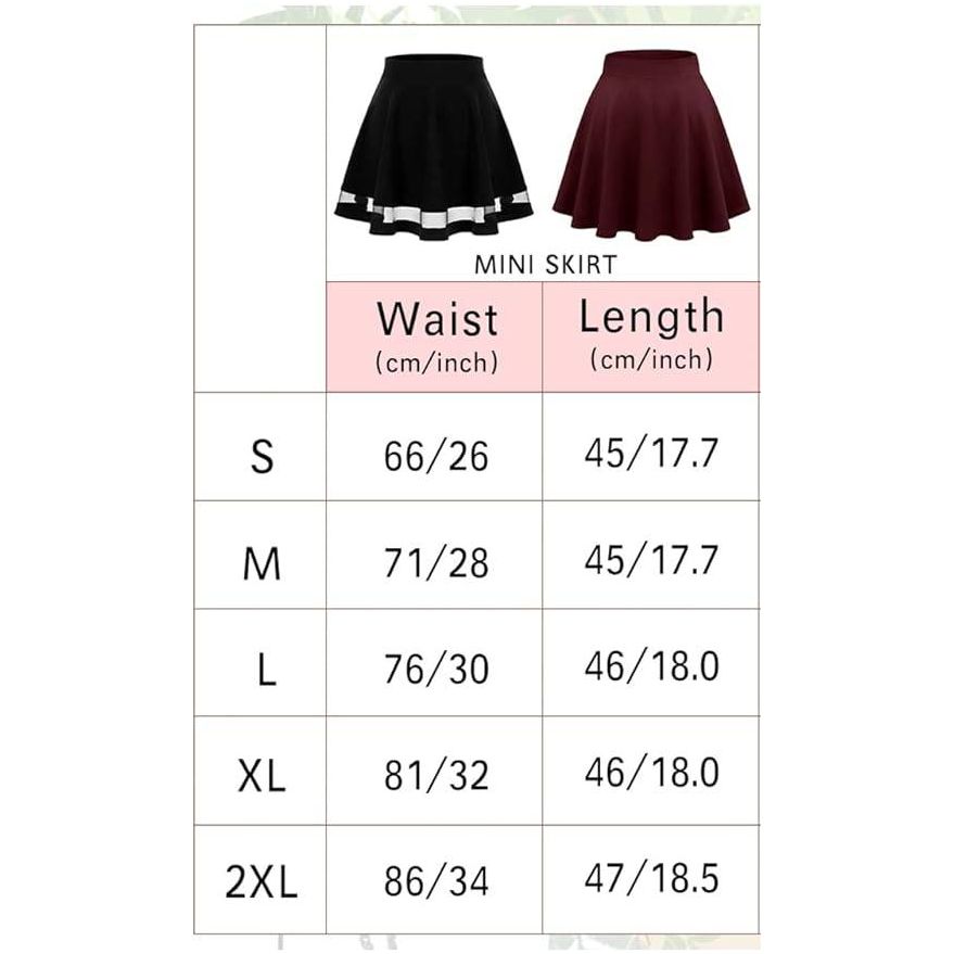 Dames Mini Skaterrok – Maat S – Hoge Taille A-Lijn Rok – Stretchy Effen Plissé Rok Voor Casual Outfits, School, Feest Of Club – Retro Stijl – Verkrijgbaar In Diverse Kleuren En Patronen